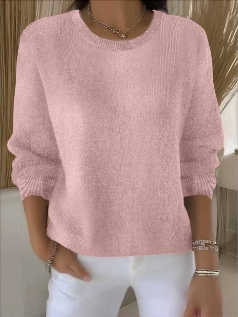 Lorie Relaxed-Fit Women's Knitted Jumper with Ribbed Trim