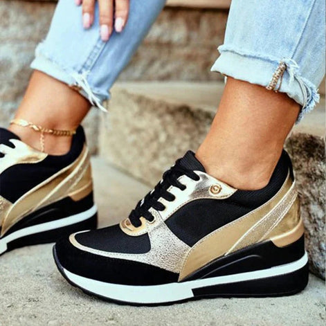 Women's Colourblock Knit Cushioned Sneakers with Arch Support and Memory Foam