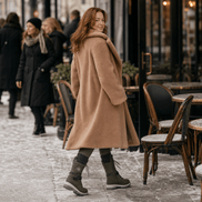 Women's Knit-Cuff Lace-Up Winter Boots with Buckle Strap