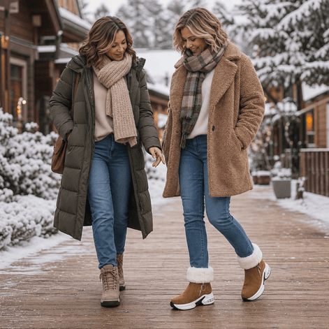 Plush Faux Fur-Lined Wedge Ankle Boots with Non-Slip Sole