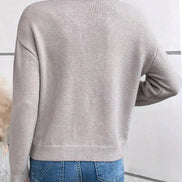 Kaitlyssa Lace-Trim V-Neck Women's Knitted Jumper