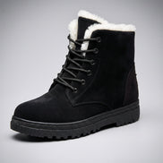 Amelia Women's Faux Suede Lace-Up Ankle Boots with Faux Fur Lining