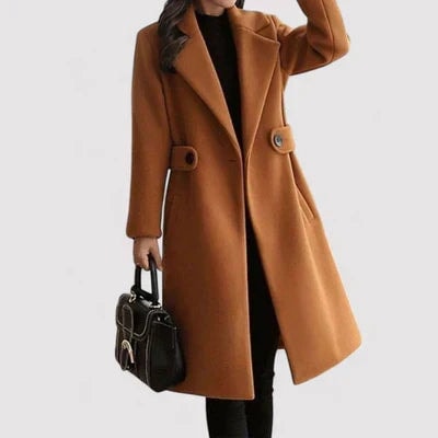 Rosa Belted Longline Wool-Blend Coat for Women in Winter