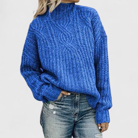 Aerynna Mock-Neck Cable-Knit Women's Knitted Jumper