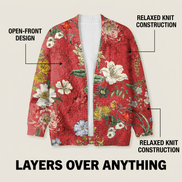 Lena Floral Print Button-Down Knitted Cardigan for Women
