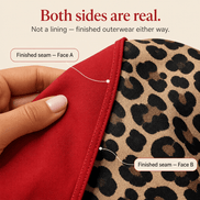 Reversible Leopard Print Hooded Coat for Women in Winter