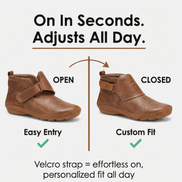 Solena Wide-Fit Adjustable Women's Ankle Boots with Strap for Sensitive Feet