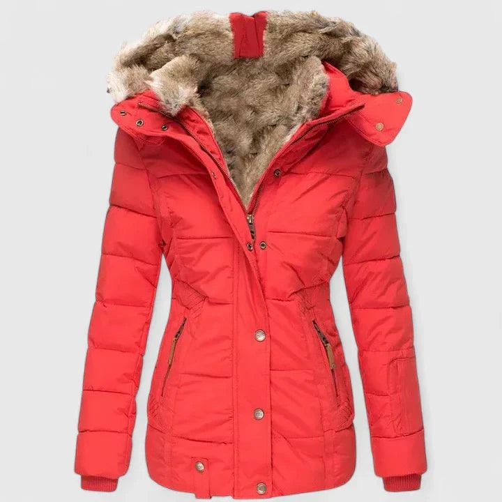 Veyzandra Faux Fur Hooded Padded Puffer Jacket for Women