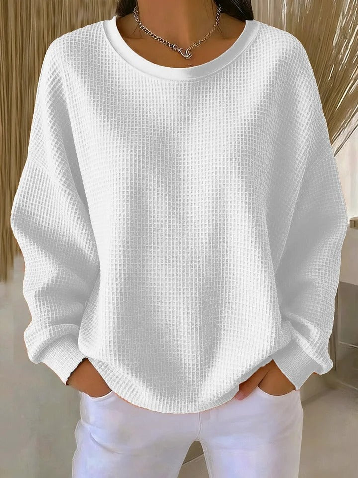 Lucille Oversized Waffle-Knit Women's Jumper with Dropped Shoulders