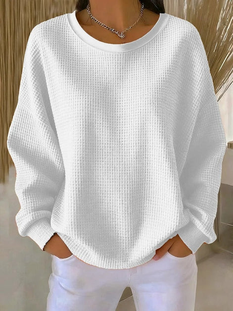 Lucille Oversized Waffle-Knit Women's Jumper with Dropped Shoulders