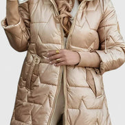 Lyzzandra Hooded Quilted Puffer Jacket with Zip Front