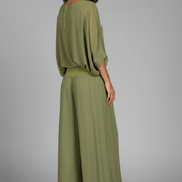 Natalie Wide-Leg Chiffon Co-ord Set with Draped Top