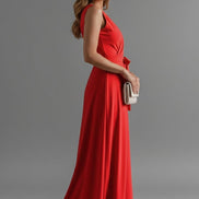 Annabelle Satin Wrap Maxi Party Dress with Relaxed Fit for Christmas