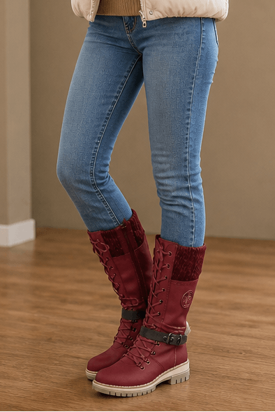 Corinne Knee-High Side-Zip Winter Boots in Faux Leather for Women