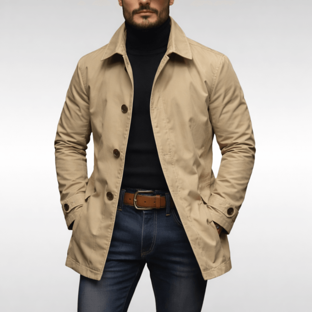 Men's Weather-Resistant Coat with Quilted Lining