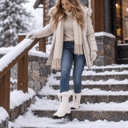 Snowlina Plush-Lined Mid-Calf Zip-Up Winter Boots for Women