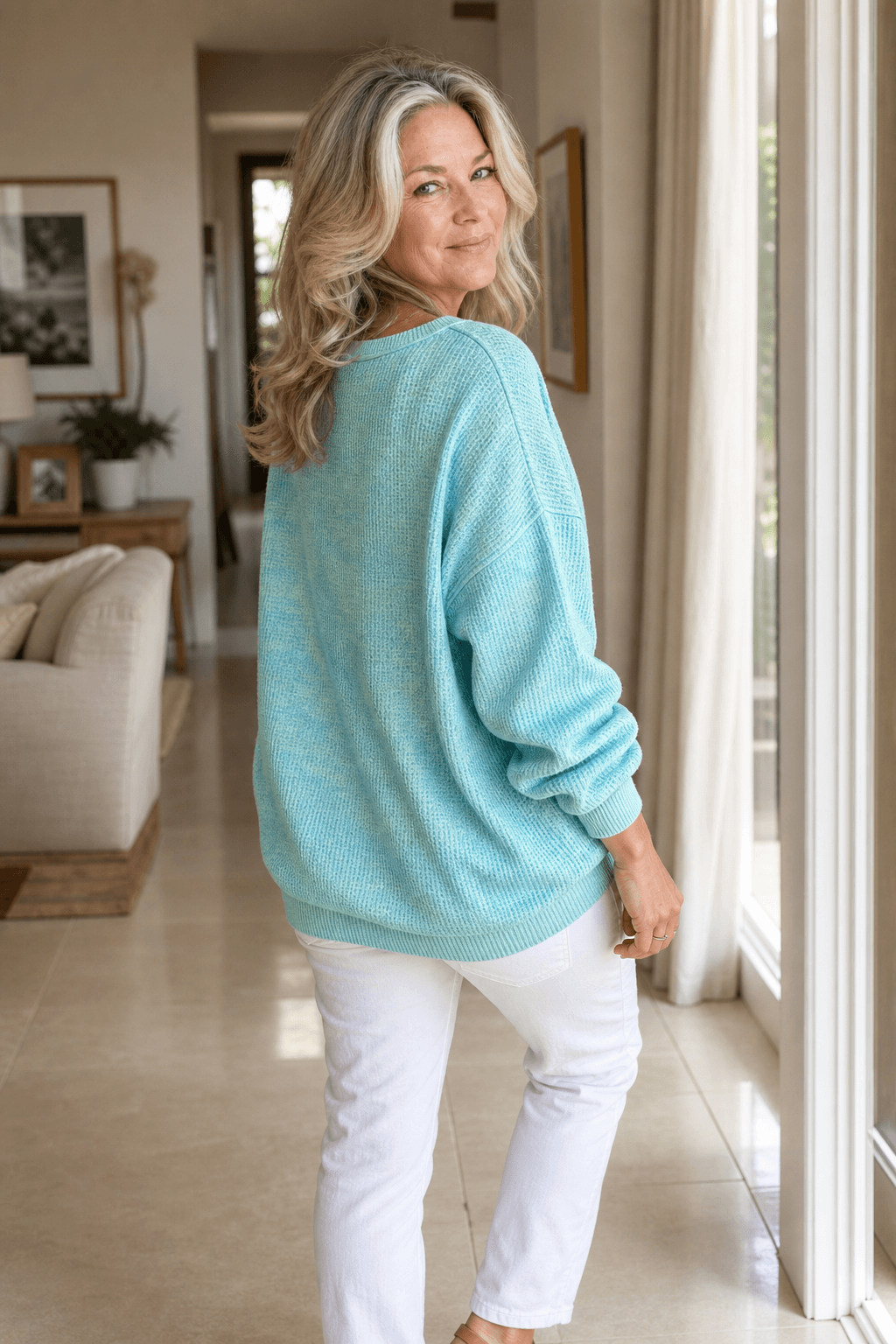 Wearbella Oversized Dropped-Shoulder Ribbed Women's Knitted Jumper
