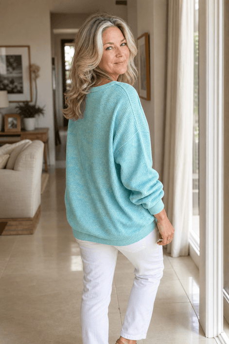 Wearbella Oversized Dropped-Shoulder Ribbed Women's Knitted Jumper