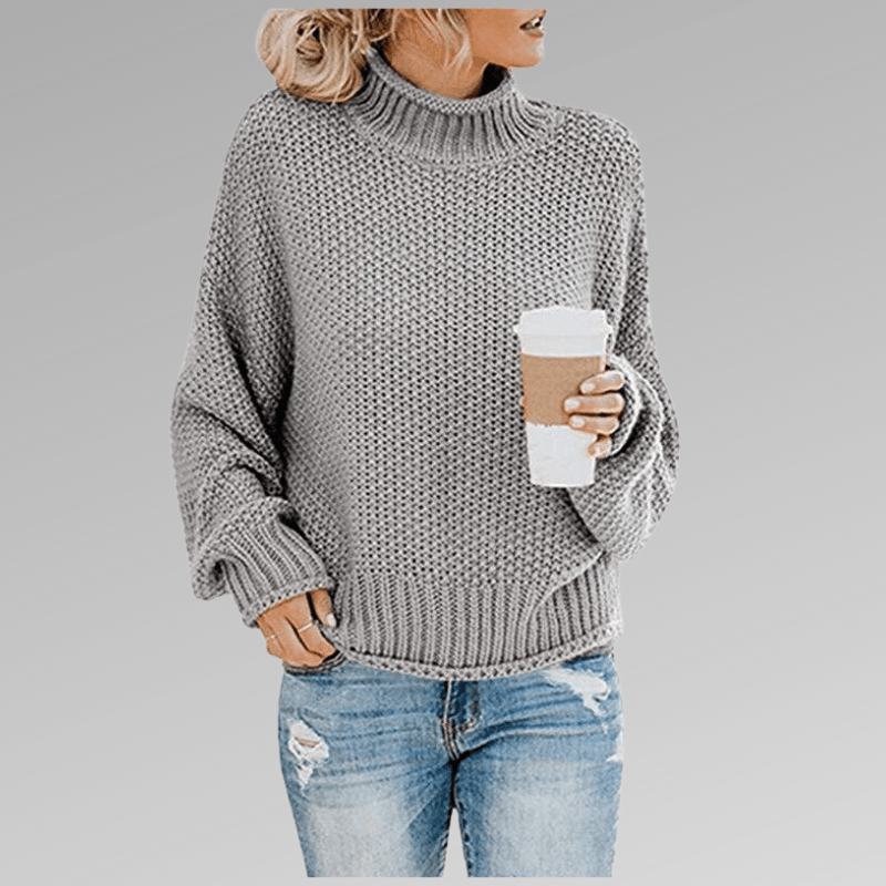 Natascha Women's Oversized Chunky Knitted Jumper with Turtleneck
