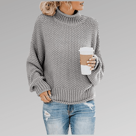 Natascha Women's Oversized Chunky Knitted Jumper with Turtleneck