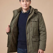 Bartholomew Hooded Multi-Pocket Padded Military Jacket for Men in Winter Parka Style