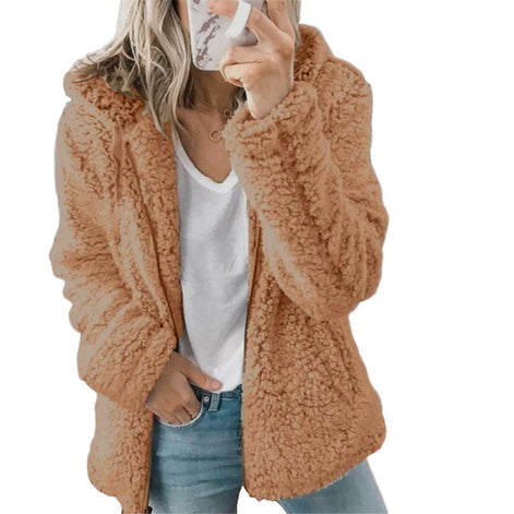 Women's Fleece Teddy Coat with Zip Pockets