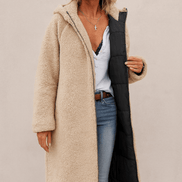 Sasha Faux Shearling-Lined Longline Winter Coat for Women