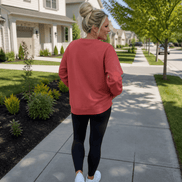 Oversized Kangaroo Pocket Fleece Sweatshirt with Crew Neck
