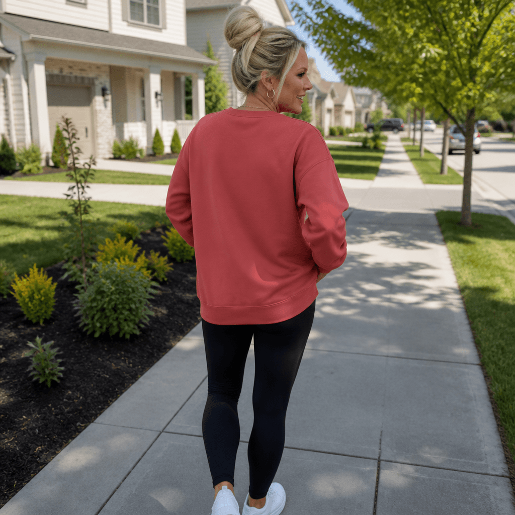 Oversized Kangaroo Pocket Fleece Sweatshirt with Crew Neck