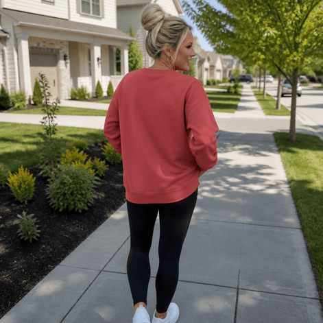 Oversized Kangaroo Pocket Fleece Sweatshirt with Crew Neck