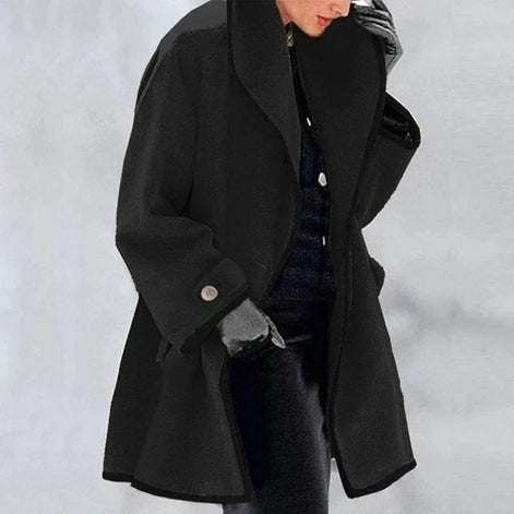 Iratxe Women's Oversized Longline Trench-Style Wool Winter Coat