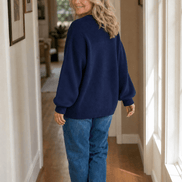 Women's Ribbed Dropped-Shoulder Oversized Knitted Jumper