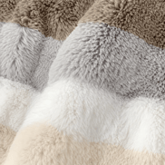 Women's Oversized Faux Fur Color-Block Hooded Coat