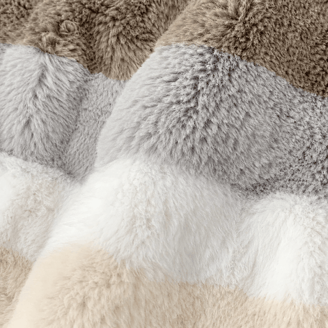 Women's Oversized Faux Fur Color-Block Hooded Coat