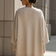 Emma Oversized Asymmetric Hem Wool Blend Women's Knitted Jumper