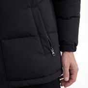 Men's Matte Polyester Puffer Jacket with Adjustable Hood