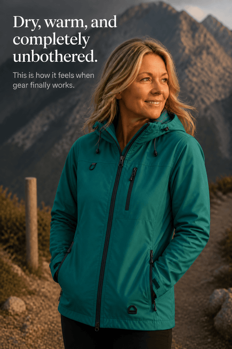 Hooded Waterproof Windproof Rain Coat with Adjustable Cuffs