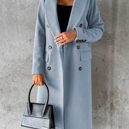 Jolie Double-Breasted Longline Women's Winter Coat with Tailored Lapels