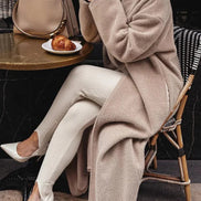 Christy Women's Oversized Longline Wool Blend Coat with Lapel Collar