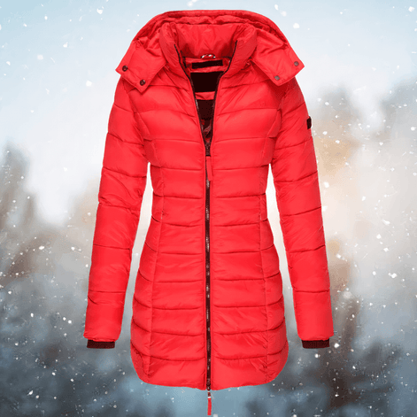 Drune Slim-Fit Hooded Padded Coat for Women in Mid-Length Winter Style