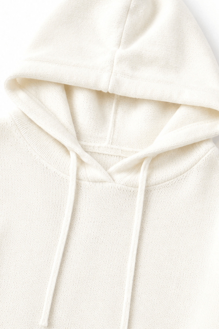 Women's Oversized Hooded Knitted Jumper with Drawstring