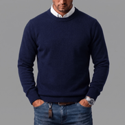 Men's Merino Wool Blend Crewneck Knit Jumper