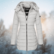 Drune Slim-Fit Hooded Padded Coat for Women in Mid-Length Winter Style