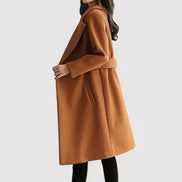 Rosa Belted Longline Wool-Blend Coat for Women in Winter