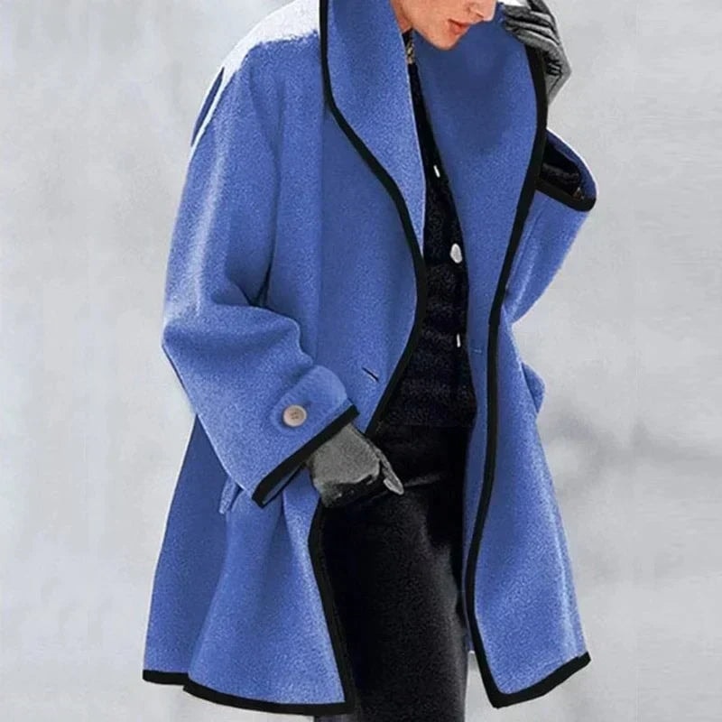 Iratxe Women's Oversized Longline Trench-Style Wool Winter Coat