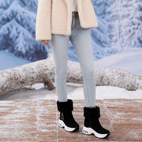 Josette Cuffed Zip-Up Ankle Boots with Fold-Over Textile Cuff for Women