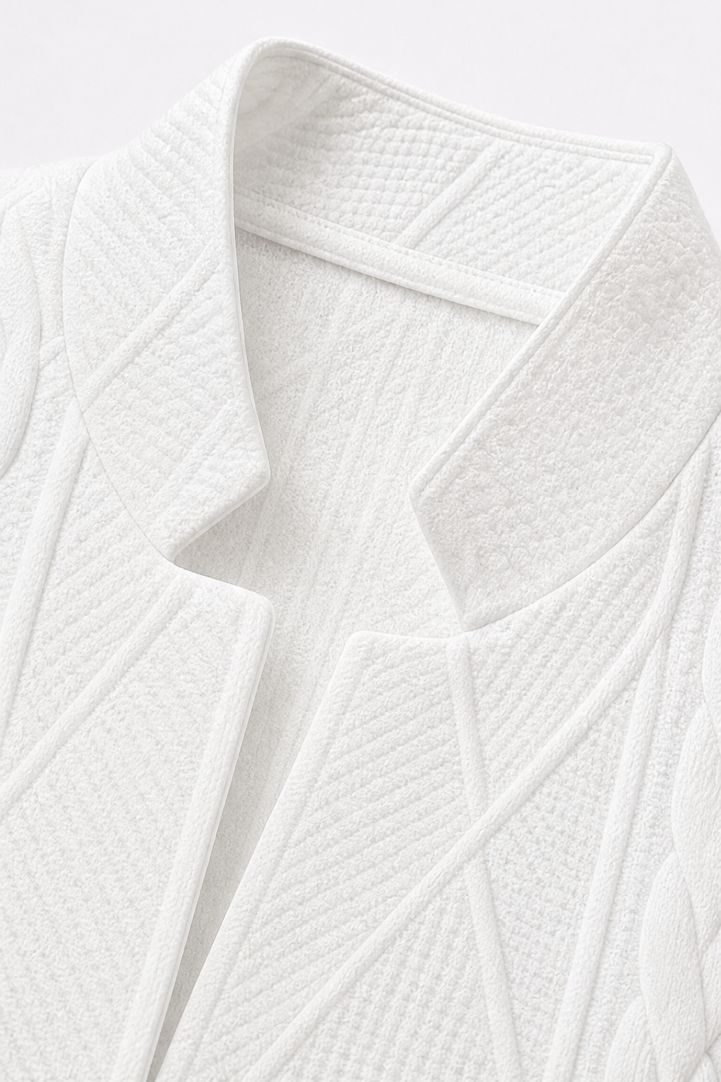 Women's Textured Knit Stand-Collar Tailored Blazer with Open Front