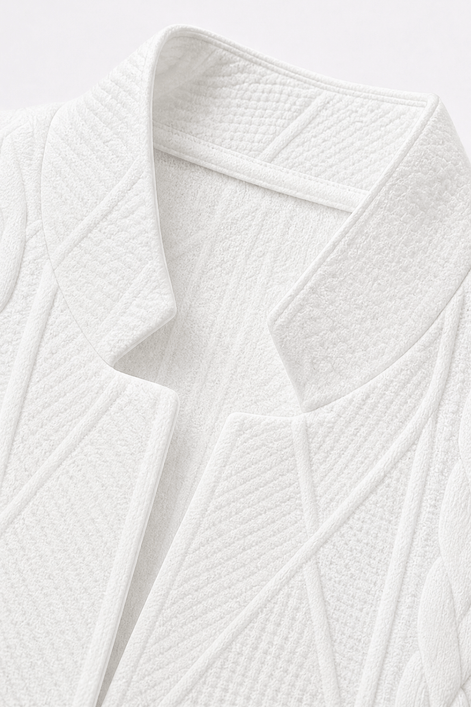 Women's Textured Knit Stand-Collar Tailored Blazer with Open Front