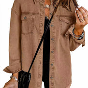 Wilda Denim Button-Through Oversized Longline Jacket for Women