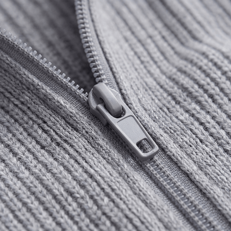Covena Ribbed Zip-Up Knitted Cardigan with Pockets for Women